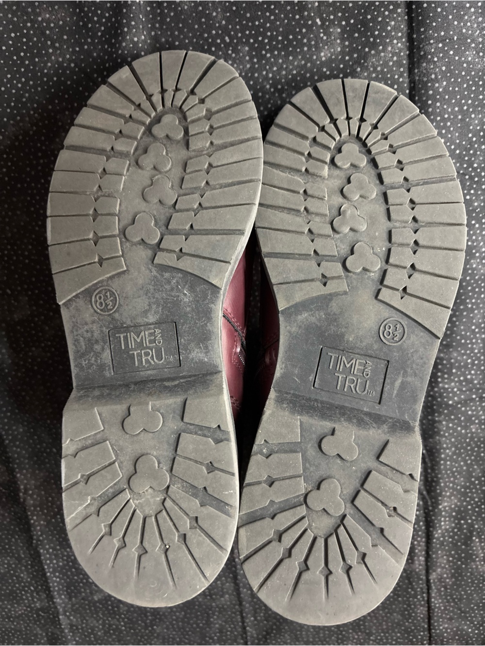 Time and Tru Wine Lace-Up Combat Boots - Picture 4 of 4